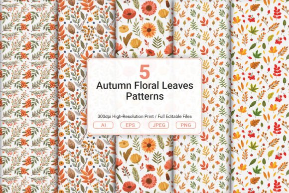 Autumn Floral Leaves Patterns
