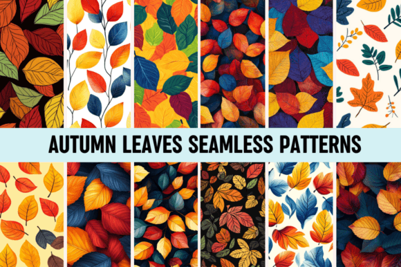 Autumn Leaves Seasonal Seamless Patterns for Creative Projects