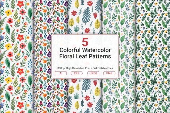 Colorful Watercolor Floral Leaf Patterns: A Practical Guide to Versatile Design Assets