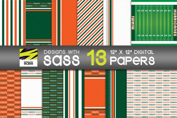 Elevating Brand Identity and Event Design with Miami College Football Patterns JPG