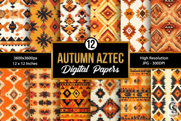 Fall Orange Aztec Seamless Patterns: A Versatile Design Resource for Creative Projects