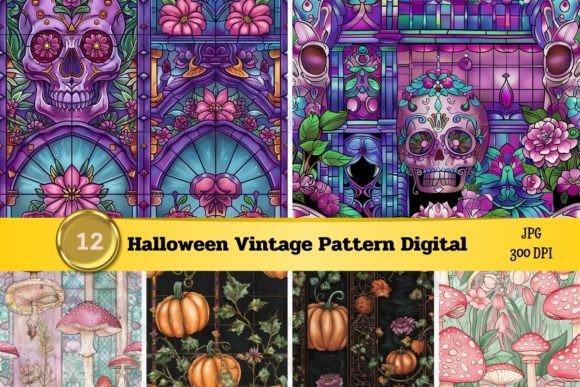 Halloween Vintage Seamless Patterns JPG: Strategic Design for Creative and Commercial Use