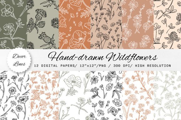 Hand-drawn Wildflowers Patterns: A Guide to Seamless Digital Illustrations for Creative Projects