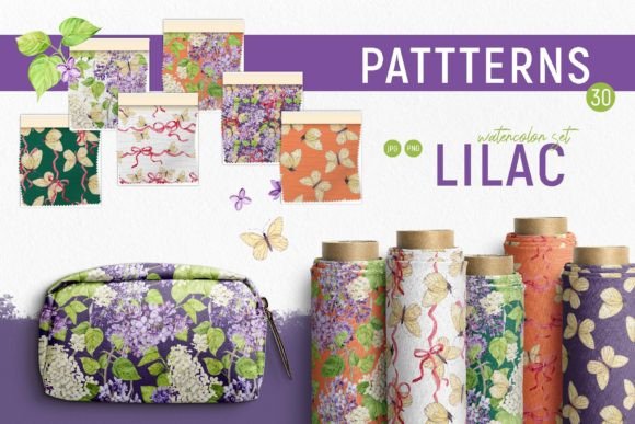Lilac Watercolor Patterns