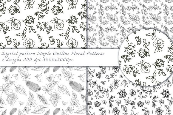Outline Floral Patterns: A Versatile Design Element for Creative Projects