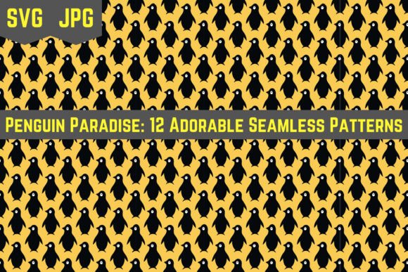 Penguin Pattern 12 Seamless Patterns: A Whimsical Design Resource for Creatives