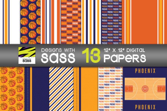 Phoenix Basketball Paper Patterns JPG