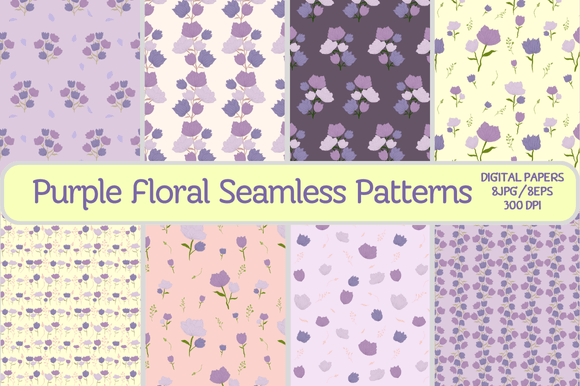 Purple Floral Seamless Patterns: A Versatile Design Asset for Creative Projects