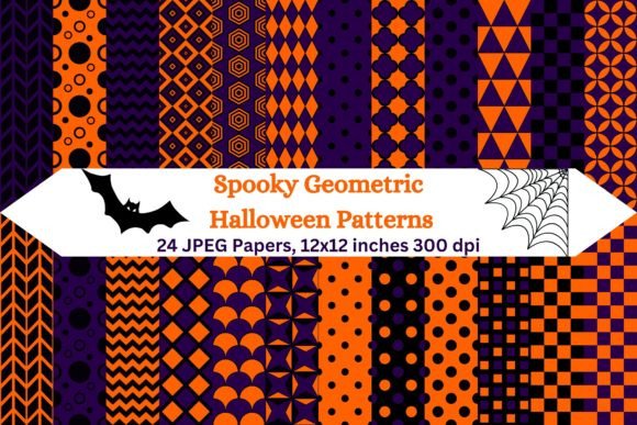 Spooky Geometric Halloween Patterns: A Stylish Addition to Your Creations