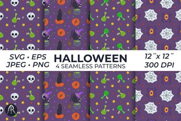 Spooky Halloween Seamless Patterns