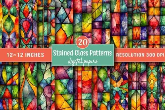 Stained Glass Patterns Digital Papers